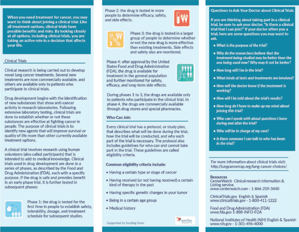 Clinical Trials for Lung Cancer Brochure | Caring Ambassadors